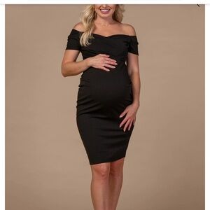 Pinkblush Small Black Off-Shoulder Maternity Dress